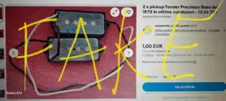 2 X PICKUP FENDER PRECISION BASS DEL 1973 IN OTTIME CONDIZIONI - 27 36 73 -