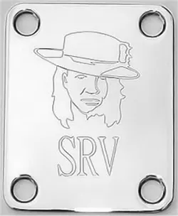 GUITAR NECK PLATE ENGRAVED ETCHED STEVIE RAY VAUGHAN SRV FIT FENDER STRAT CHROME
