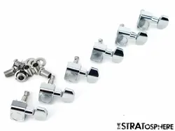 FENDER 6 IN LINE PLAYER MUSTANG SERIES, TUNERS TUNING PEG CHROME FINISH!