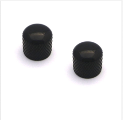 SOLID BRASS BLACK PLATED DOME KNOB [SET OF 2] FOR FENDER/CHARVEL/JACKSON GUITARS