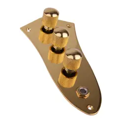 NEW GOLD PREWIRED LOADED SWITCH CONTROL PLATE FIT FOR FENDER JAZZ BASS