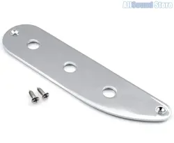 3-HOLE STEEL CONTROL PLATE FOR FENDER CUSTOM TELE BASS STYLE - CHROME