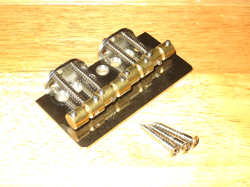CHROME FENDER TELECASTER BASS BRIDGE W/ BRASS SADDLES
