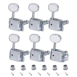 WJ-55 WILKINSON DELUXE 6R INLINE CHROME VINTAGE TUNERS FOR FENDER STRAT/TELE