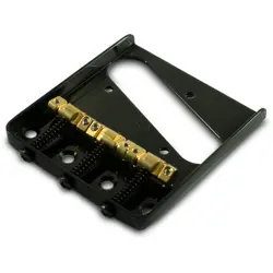 KLUSON BLACK STEEL BRIDGE W BRASS COMPENSATED SADDLES FITS FENDER TELECASTER