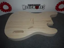 NEW ALLPARTS FENDER LICENSED TELE BASS BODY, SWAMP ASH, UNFINISHED, #TBBAO