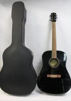 FENDER CD-60 DREADNOUGHT ACOUSTIC GUITAR BLACK W/ HARD CASE