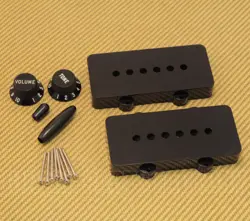 PC-JAZZKIT-B BLACK ACCESSORY KIT FOR USA FENDER JAZZMASTER GUITAR - KNOBS/COVERS