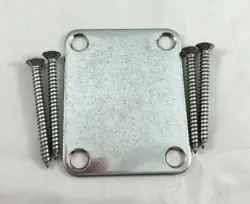 GOTOH JAPAN NBS-3RLC FENDER-STYLE NECK PLATE WITH SCREWS - RELIC CHROME FINISH