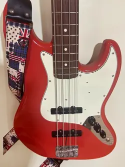 FENDER JAPAN JB62-US FRD JAZZ BASS ALDER BODY RED WITH STRAP AND CASE