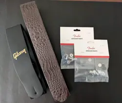 2 FENDER GUITAR STRAPLOCKS STRAP LOCKS SETS GIBSON AND FENDER LEATHER STRAPS 2