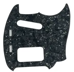 CUSTOM FOR FENDER KURT COBAIN MUSTANG HS GUITAR PICKGUARD,1 PLY BLACK PEARL