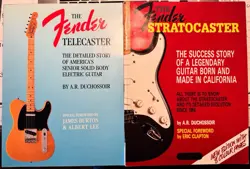 2  LARGE FENDER, GUITAR BOOKS, TELECASTER  STRATOCASTER VG  EX
