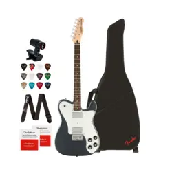 FENDER SQUIER AFFINITY SERIES TELECASTER DELUXE ELECTRIC GUITAR GRAY BUNDLE