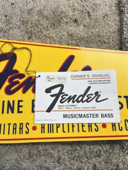 VINTAGE FENDER 1977 MUSIC MASTER BASS OWNERS MANUAL