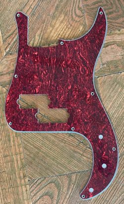 NEW PICKGUARD FOR FENDER BASS, 3-PLY -VINTAGE RED TORTOISE