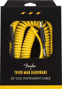 FENDER X THIRD MAN HARDWARE 30' COILED INSTRUMENT/GUITAR CABLE, YELLOW