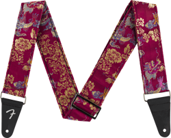 GENUINE FENDER SATIN DRAGON GUITAR STRAP, WINE