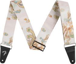 GENUINE FENDER SATIN DRAGON GUITAR STRAP, IVORY
