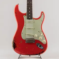 FENDER CUSTOM SHOP MICHAEL LANDAU 1963 RELIC STRAT FIESTA RED USED