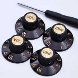 GUITAR 1-10 SKIRTED KNOB 2 TONE 2 VOLUME FIT FENDER 1972 TELECASTER TELE CUSTOM