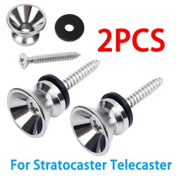 GENUINE FENDER STRAP BUTTONS CHROME FOR STRATOCASTER TELECASTER BASS GUITAR