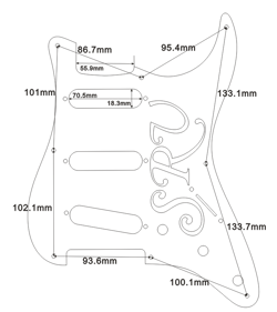 FOR FENDER '57  STRAT/STRATOCASTER 8-HOLE SRV LOGO GUITAR PICKGUARD 3 PLY YELLOW