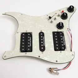 PREWIRED LOADED PICKGUARD HSH ALNICO 5 HUMBUCKER PICKUP FOR FENDER STRAT GUITAR
