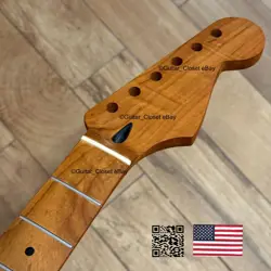 UNFINISHED ROASTED MAPLE STRAT NECK STRATOCASTER FITS WARMOTH & FENDER SM02BM