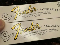 2PCS FENDER JAZZMASTER 66'S GUITAR BASS WATERSLIDE NECK HEADSTOCK STICKER DECALS