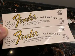 2PCS FENDER JAZZMASTER GUITAR BASS WATERSLIDE TRANSFER HEADSTOCK STICKERS DECALS