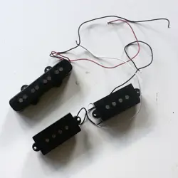 LOT OF 3 BLACK JAZZ BASS PICKUPS + COVERS PRECISION ELECTRIC GUITAR FENDER RELIC