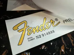 2PCS FENDER PRECISION BASS GUITAR WATERSLIDE TRANSFER HEADSTOCK STICKERS DECALS