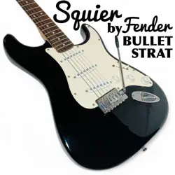SQUIER BY FENDER BULLET STRAT ELECTRIC GUITAR BLACK USED