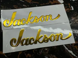 2PCS FENDER JACKSON GUITAR BASS HEADSTOCK VINYL UV WATERPROOF STICKER DECAL GOLD