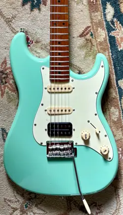 JET JS-400 GUITAR HSS  SEA FOAM GREEN MODDED WITH FENDER LOCKING TUNERS!