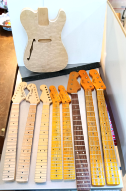LUTHIER BASS & GUITAR NECKS PARTS, FENDER STRAT, TELECASTER, REVERSE, BODY, FRET