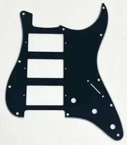 FITS FENDER US HHH STRATOCASTER GUITAR PICKGUARD SCRATCH PLATE,3 PLY BLACK