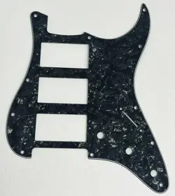 FITS FENDER US HHH STRATOCASTER GUITAR PICKGUARD SCRATCH PLATE,4 PLY BLACK PEARL