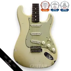FENDER CUSTOM SHOP MBS 1960 STRATOCASTER JOURNEYMAN RELIC AGED OLYMPIC WHITE