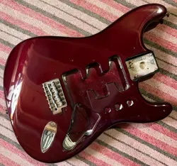 2000 FENDER MIM STANDARD STRATOCASTER GUITAR BODY MIDNIGHT WINE STRAT MEXICO