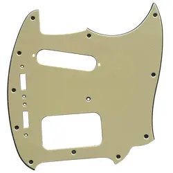 FOR FIT FENDER KURT COBAIN MUSTANG HS GUITAR PICKGUARD 3 PLY VINTAGE YELLOW