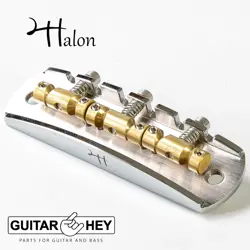 NEW HALON BRIDGE FIT MOST FENDER BASS VI - 1060 STEEL, MS58 BRASS SADDLES CHROME