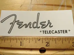 DISCOUNT 1/2 PRICE FENDER TELECASTER GUITAR WATERSLIDE DECAL, MATTE SILVER INK