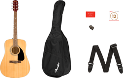 FENDER FA-115 DREADNOUGHT ACOUSTIC GUITAR PACK, NATURAL, WALNUT FINGERBOARD