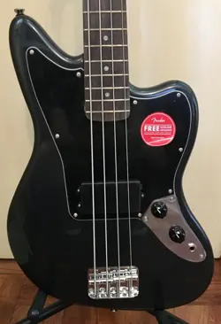 SQUIER BY FENDER AFFINITY JAGUAR ELECTRIC BASS GUITAR IN CHARCOAL FROST METALLIC