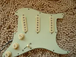 GENUINE FENDER STRATOCASTER SSS LOADED MINT GREEN PICKGUARD CERAMIC PICKUPS