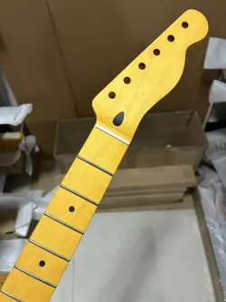STAINLESS 21 FRET TELE ELECTRIC GUITAR NECK YELLOW CANADA MAPLE FOR DIY FENDER