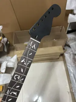 22FRET ELECTRIC GUITAR NECK MAPLE ROSEWOOD LIFE OF FLOWER INLAY FOR FENDER START