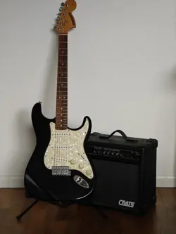ELECTRIC GUITAR W/ AMP - FENDER STARCASTER & CRATE GX-15